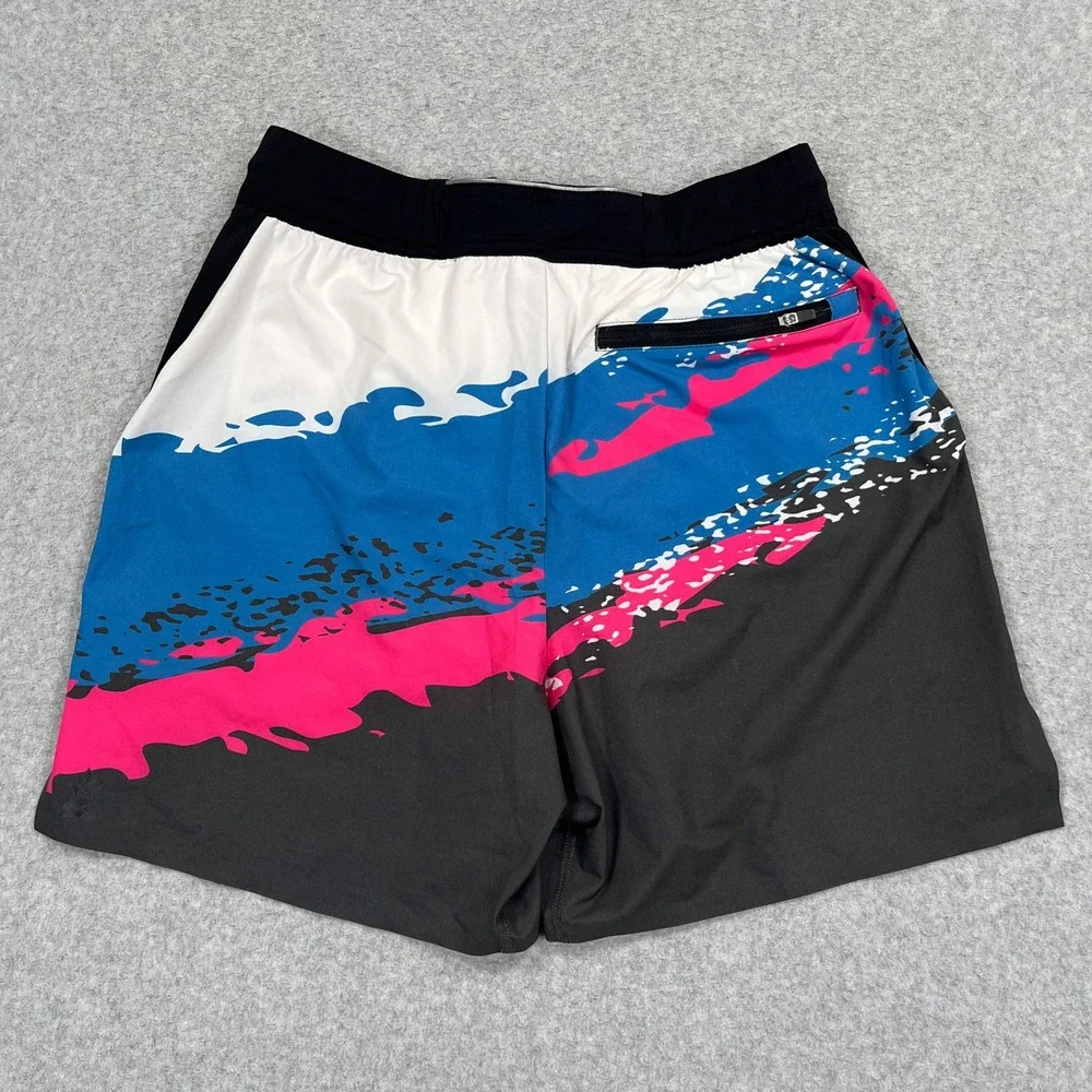 Chubbies Shorts Mens Small Multicolor Abstract 5.5 Inseam Performance Athletic